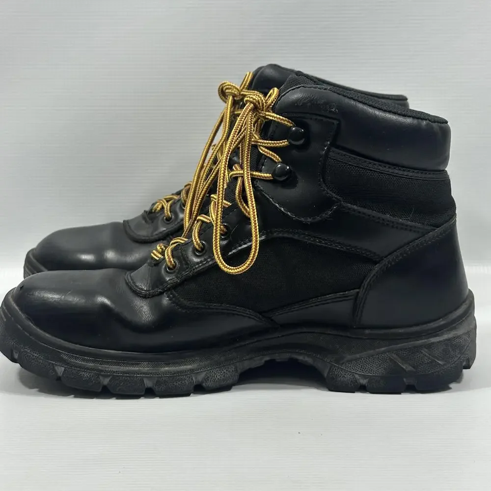Skechers Tactical RelaxedFit Boots Mens Size 7 Black Leather Waterproof Work